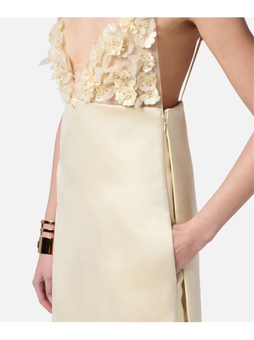 DRESS WITH 3D FLOWERS ELISABETTA FRANCHI | AB73752E2DC7 LEMONADE